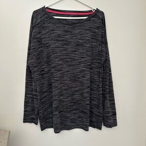 Calvin Klein Gray and Black Long Sleeve Relaxed Sweatshirt